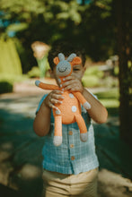 Crochet Baby Toy Giraffe rattle- soft orange