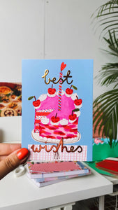 PINK CAKE gold foil card