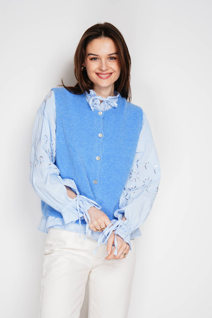 SUPER FINE ALPACA SLEEVELESS CARDIGAN
