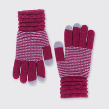 COSY TWO TONE GLOVES - PURPLE & GREY