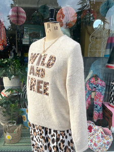 WILD AND FREE JUMPER IN CREAM & ANIMAL