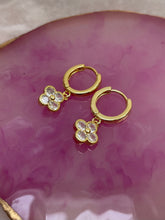 CLOVER DROP HOOP EARRINGS