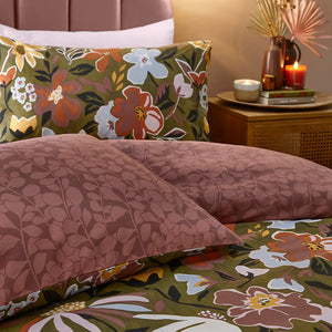 KING SIZE DUVET SET - OLIVE FLORAL