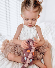 Crochet Baby Toy Dinosaur rattle-steggi soft purple