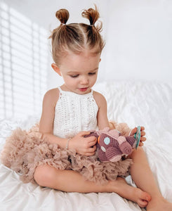Crochet Baby Toy Dinosaur rattle-steggi soft purple