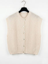 Sleeveless Alpaca knit Vest - Cream