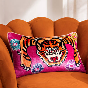 VELVET TIGER CUSHION 30 x 50cm