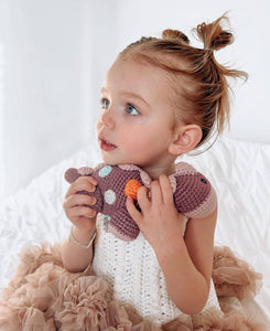 Crochet Baby Toy Dinosaur rattle-steggi soft purple