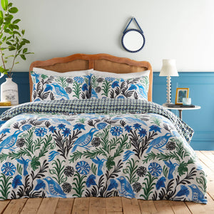 BLUE & GREEN BIRD DUVET SET