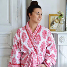 COTTON DRESSING GOWN - PINK PAISLEY