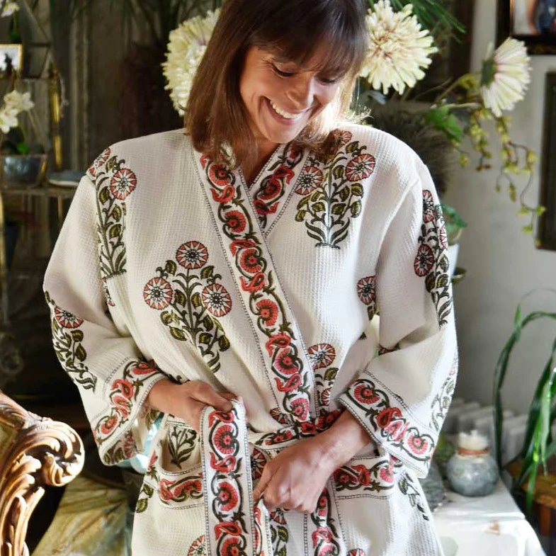 Richie House Short Kimono Robe Women's Sleeve Cotton Bathrobe Party Dressing  Gown Sleepwear RHW2753-R-XL - Walmart.com