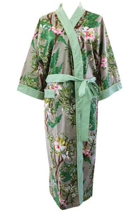 COTTON DRESSING GOWN - GREY LILIES