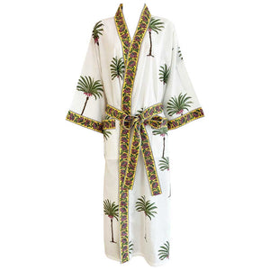 PALM TREES PRINT DRESSING GOWN